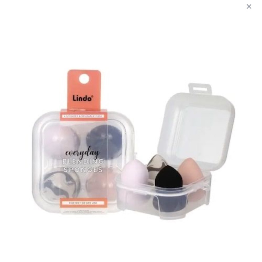 Lindo Everyday Makeup Sponges in Reusable Case, 4 pack, NWT